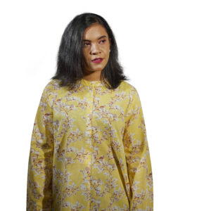 Light Yellow with white print