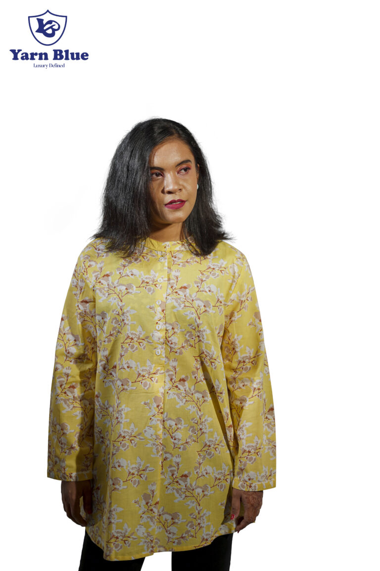 Light Yellow with white print